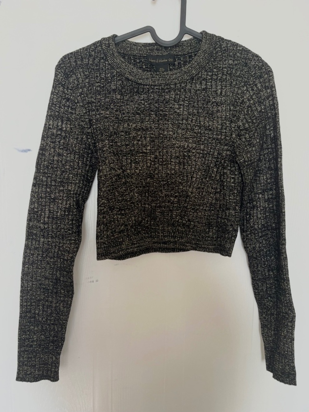 House of Harlow Cropped Sequin Sweater